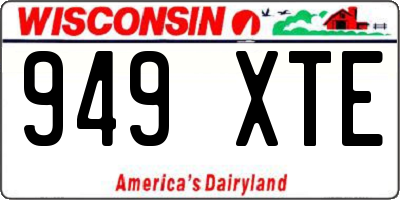 WI license plate 949XTE