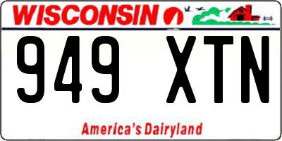 WI license plate 949XTN