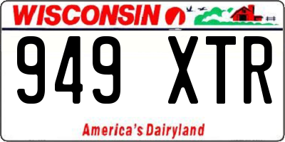 WI license plate 949XTR