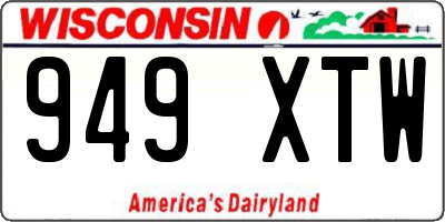 WI license plate 949XTW