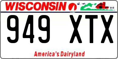 WI license plate 949XTX