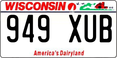 WI license plate 949XUB