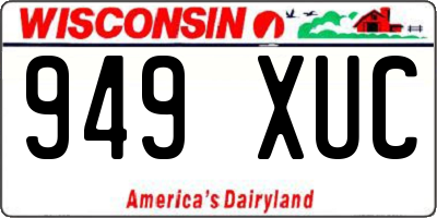 WI license plate 949XUC