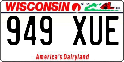 WI license plate 949XUE