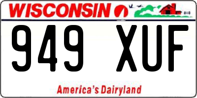 WI license plate 949XUF