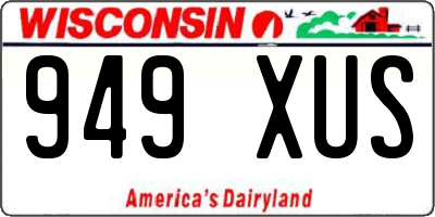 WI license plate 949XUS