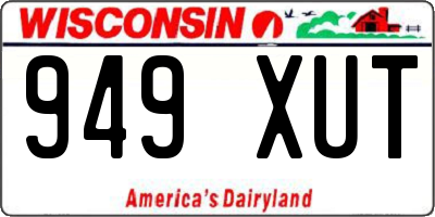 WI license plate 949XUT