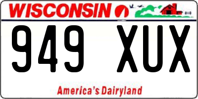 WI license plate 949XUX