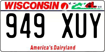 WI license plate 949XUY
