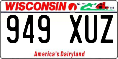 WI license plate 949XUZ