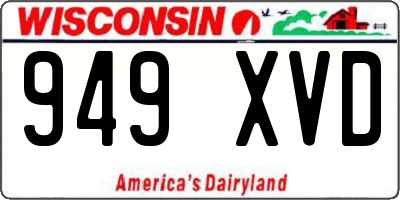 WI license plate 949XVD