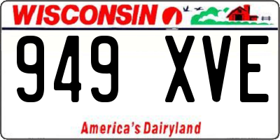 WI license plate 949XVE