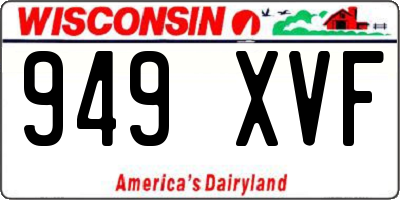 WI license plate 949XVF