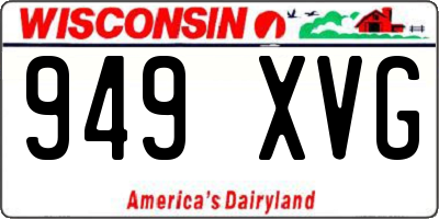 WI license plate 949XVG
