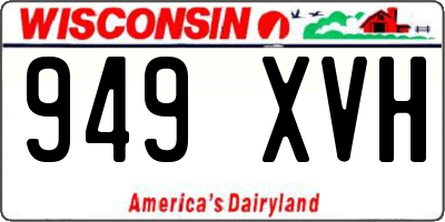 WI license plate 949XVH
