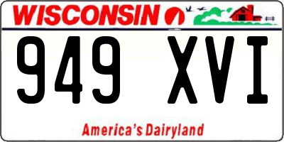 WI license plate 949XVI
