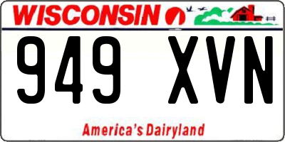 WI license plate 949XVN