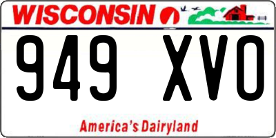 WI license plate 949XVO