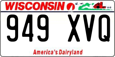 WI license plate 949XVQ