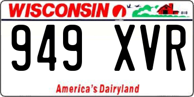 WI license plate 949XVR