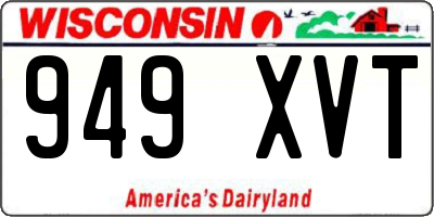 WI license plate 949XVT