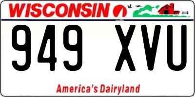 WI license plate 949XVU
