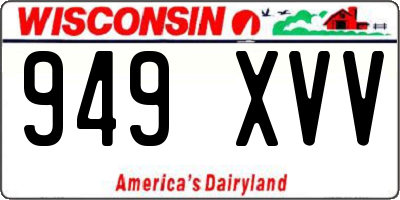 WI license plate 949XVV