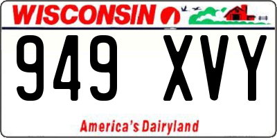 WI license plate 949XVY
