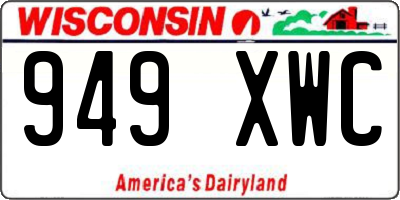 WI license plate 949XWC
