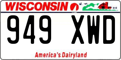 WI license plate 949XWD