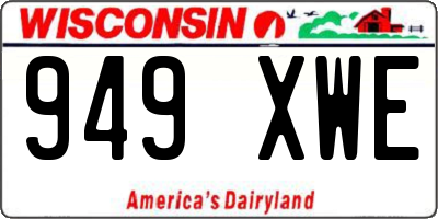 WI license plate 949XWE