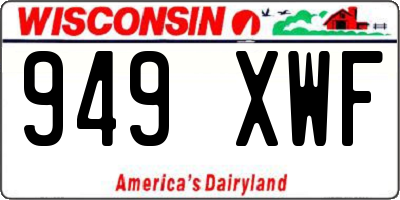 WI license plate 949XWF