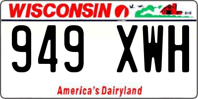 WI license plate 949XWH
