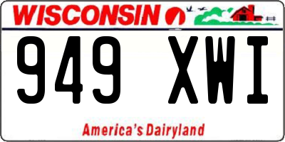 WI license plate 949XWI
