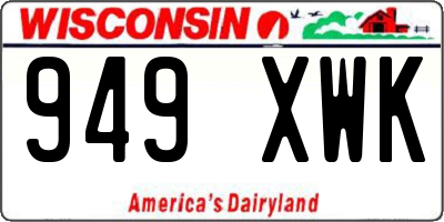 WI license plate 949XWK