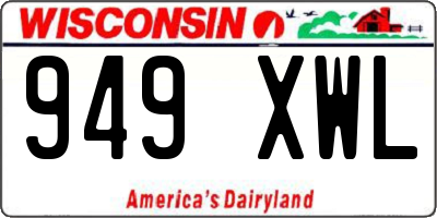 WI license plate 949XWL