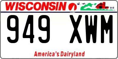 WI license plate 949XWM