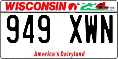 WI license plate 949XWN