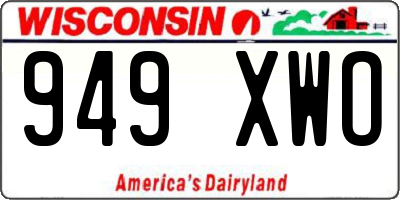 WI license plate 949XWO