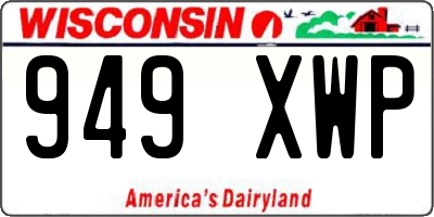 WI license plate 949XWP