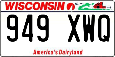 WI license plate 949XWQ