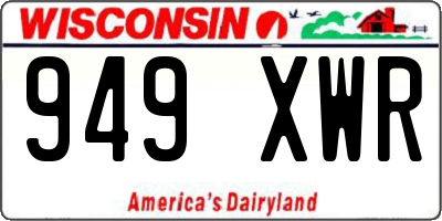 WI license plate 949XWR