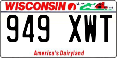 WI license plate 949XWT