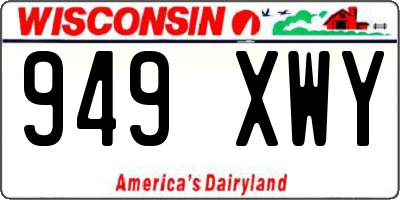 WI license plate 949XWY