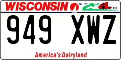 WI license plate 949XWZ