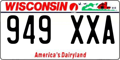 WI license plate 949XXA