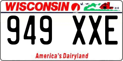 WI license plate 949XXE