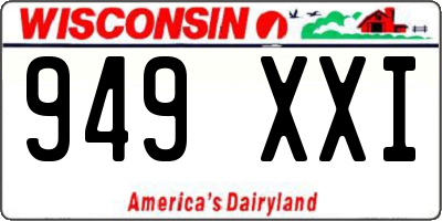 WI license plate 949XXI