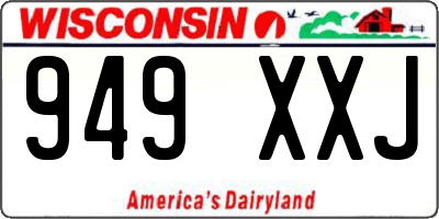 WI license plate 949XXJ