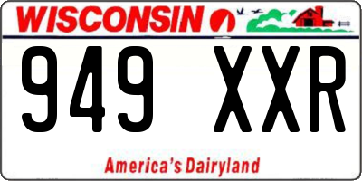 WI license plate 949XXR